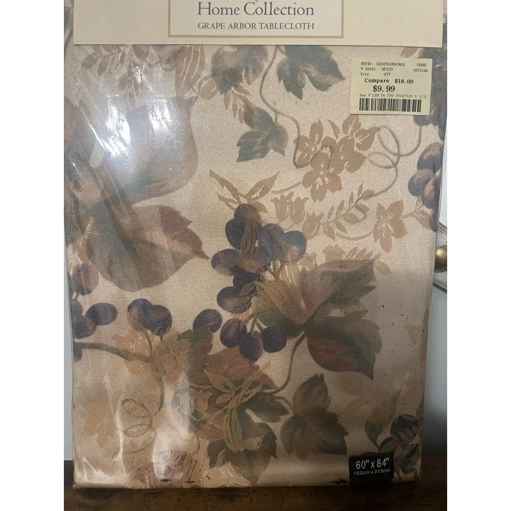 Luxury‎ Home Collection Grape Arbor Tablecloth 60x84 Oblong Oval Fall